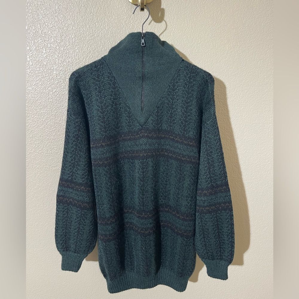 Artesanias Del INKA Cozy Green Knit Sweater